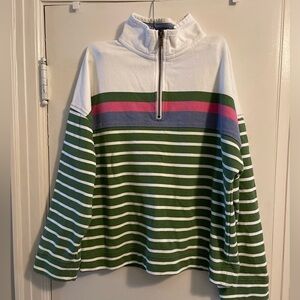 Fat Face Green Relaxed Airlie Stripe Sweatshirt Size 6